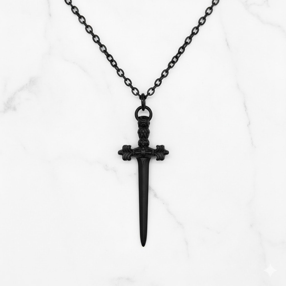Black Sword Pendant Necklace Chain Jewelry Gothic Emo Punk‎ Rock Fashion